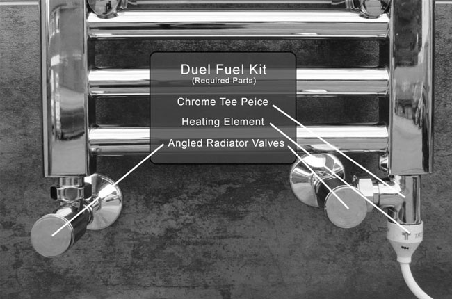Heated Towel Rail With Dual Fuel Kit